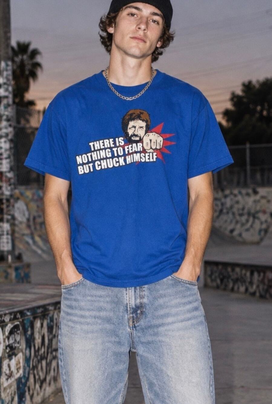 Vintage Chuck Norris Graphic T-Shirt Nostolgia Y2K 90s collectible S